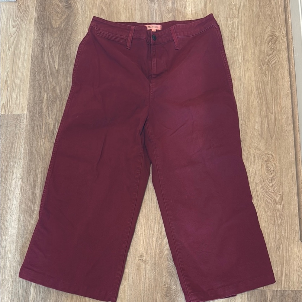 Madewell Deep Red Wide-Leg Pants